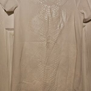 Zara Cream Textured Midi Dress